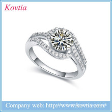 Anel de design de silicone anel de casamento esterlina sliver anel cz anel de guardanapo de diamante
